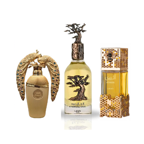 Kit 3 em 1 Árabes Lataffa Eternal Oud, Atheeri, Afeef Eau